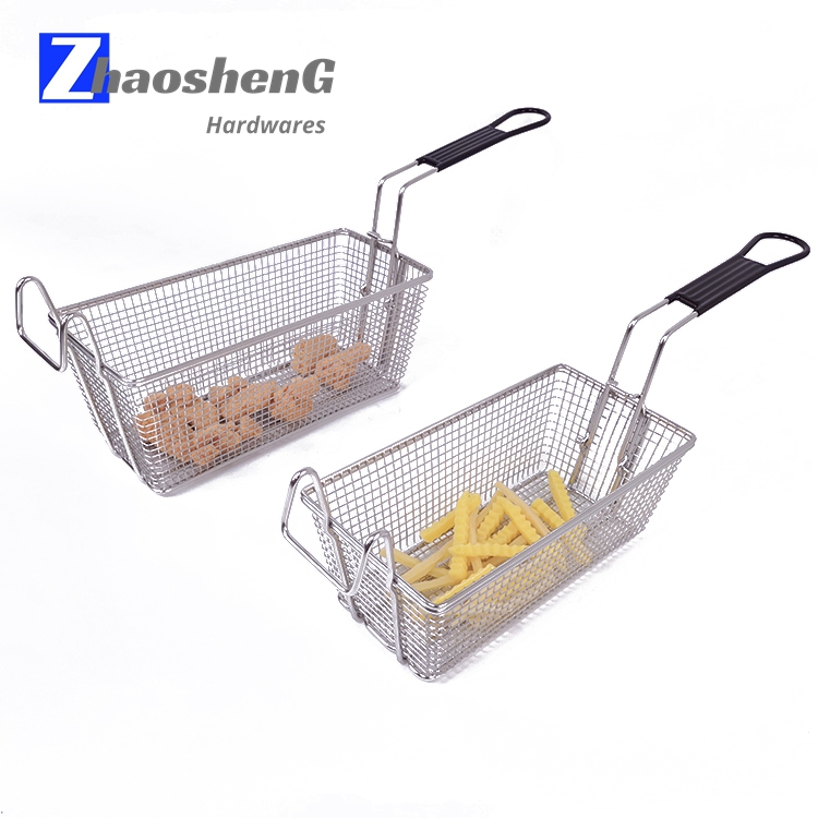 Cesta para freír de 9 galones, cesta para freidora de patatas fritas de acero inoxidable con mango plegable