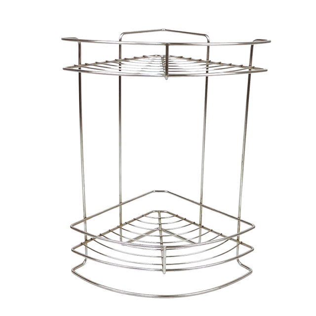 Zhaosheng - Organizador de champú de 2 capas, carrito de ducha de esquina, estante de baño de acero inoxidable