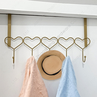 Zhaosheng Hardware - Alambre de metal en forma de corazón sobre la puerta Percha Recubrimiento en polvo dorado