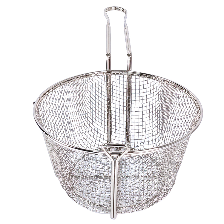 Zhaosheng Hardware - Cesta para freír de alambre de 9,5 pulgadas, cesta para freír con virutas de 6 mallas para olla para freír de aluminio
