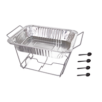 Hardware Zhaosheng - 1/2 Rack de roce de alambre desechable de medio tamaño con sartén de aluminio y cuchara