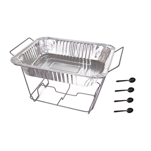 Hardware Zhaosheng - 1/2 Rack de roce de alambre desechable de medio tamaño con sartén de aluminio y cuchara