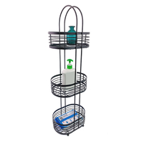 Zhaosheng - Estantería de baño de pie con estante de torre organizador de almacenamiento de metal decorativo de 3 niveles