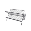 Zhaosheng Hardware - Rejilla para secar platos de 2 niveles, soporte para platos, escurridor de platos plegable de alambre de metal