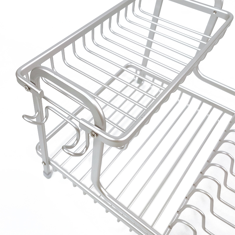 Zhaosheng Hardware - Escurridor de platos de aluminio a prueba de óxido de 2 niveles