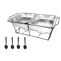 Hardware Zhaosheng: estante de plato de alambre de alambre de metal desechable de comida de comida con bandeja de aluminio