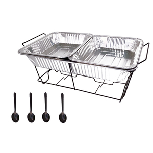 Hardware Zhaosheng: estante de plato de alambre de alambre de metal desechable de comida de comida con bandeja de aluminio