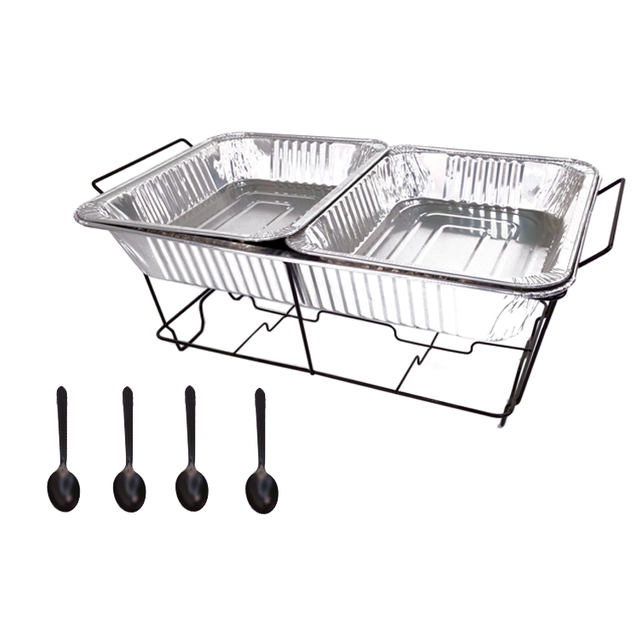 Hardware Zhaosheng: estante de plato de alambre de alambre de metal desechable de comida de comida con bandeja de aluminio