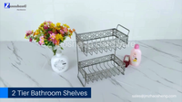 Best Zhaosheng Hardware - Estante de almacenamiento de 2 niveles, organizador de accesorios de ducha para encimera de baño