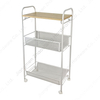 Zhaosheng Hardware - Carro de almacenamiento con ruedas para organización de baño y cocina, de metal, de malla de 3 niveles, con ruedas