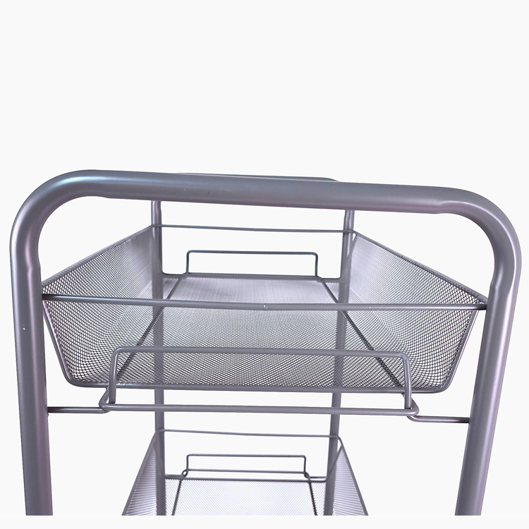 Zhaosheng Hardware - Carro rodante de metal de 3 niveles con ruedas, carro de almacenamiento, carro de malla para lavandería