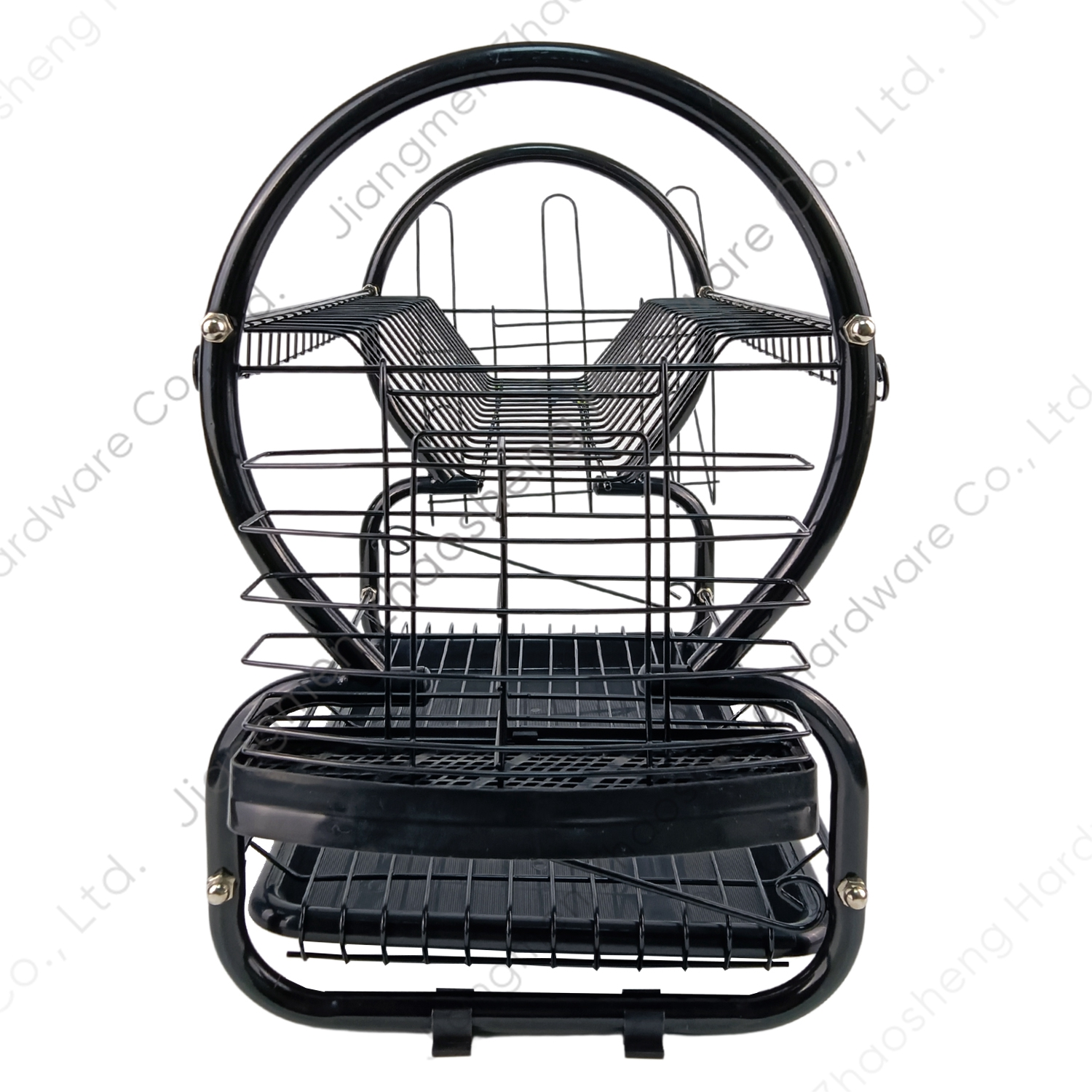 Zhaosheng Hardware - Rejilla para secar platos de 2 niveles con bandeja de PP/soporte para utensilios