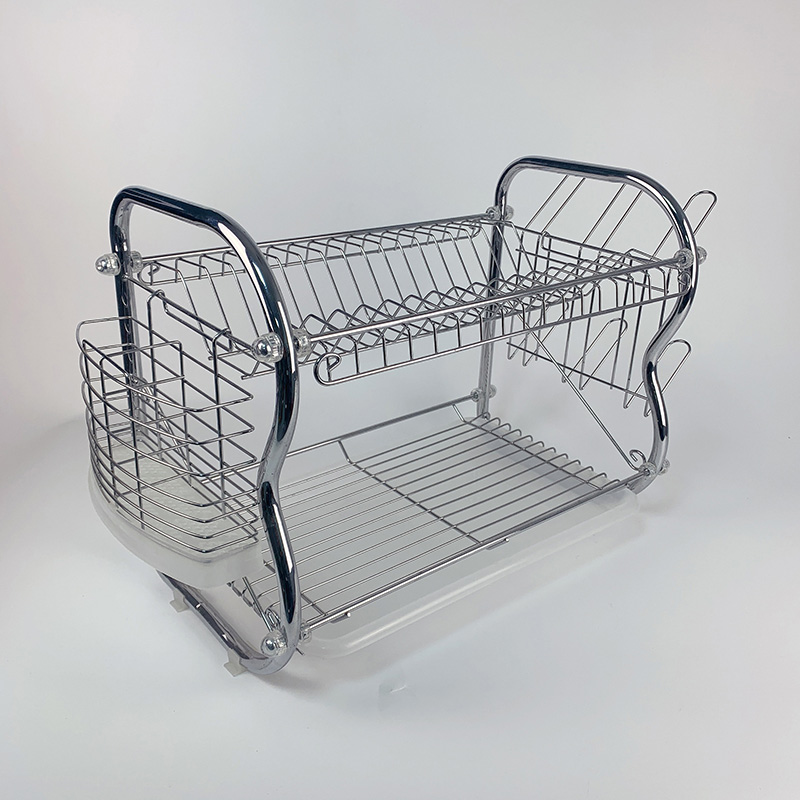 Zhaosheng Hardware - Rejilla para secar platos de dos niveles Rejilla para platos de acero inoxidable