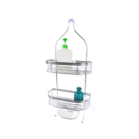 Zhaosheng - Organizador de champú con cabezal de ducha colgante de 2 niveles, sin perforación, almacenamiento de baño, cesta de baño, estante de ducha Caddy