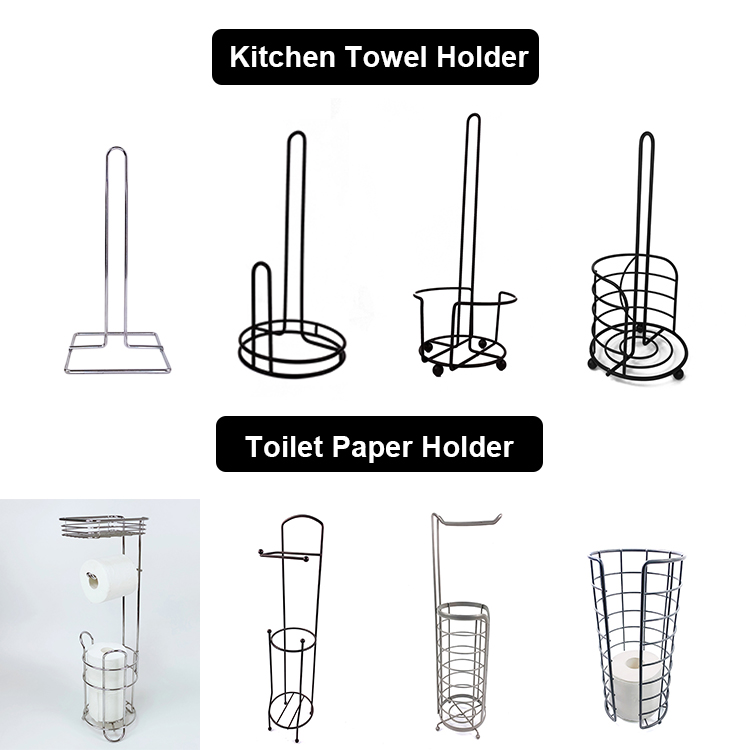 Zhaosheng Hardware - Portarrollos de papel independiente, soporte para papel higiénico de alambre metálico