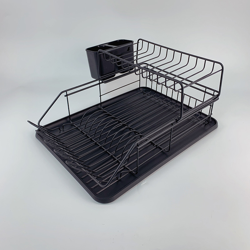 Zhaosheng Hardware - Escurreplatos de 2 niveles, color negro