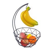 Zhaosheng Hardware - Cestas de almacenamiento para fruteros de hierro y metal, cesta de frutas de metal con colgador de plátano