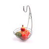 Zhaosheng Hardware - Cesta redonda de metal para almacenamiento de frutas, soporte para pan, frutero de cocina con colgador de plátano