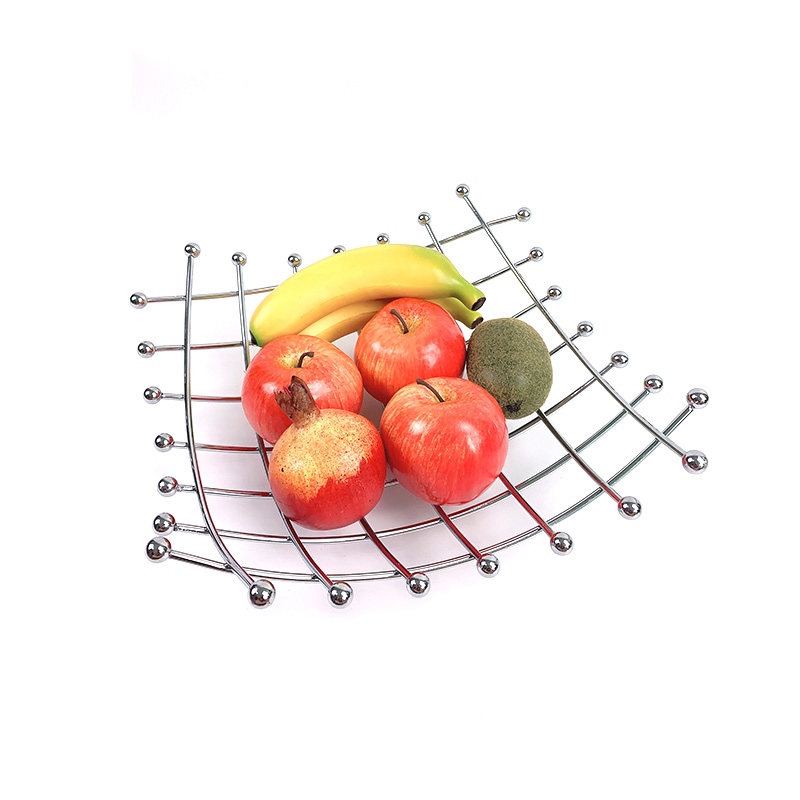 Zhaosheng Hardware - Organizador de Almacenamiento de Frutas de Cocina, Metal, Acero Plateado, Pan, Comida, merienda, tazón para Servir, Cesta de Frutas