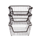 Zhaosheng Hardware - Cesta de despensa de metal apilable para baño, cocina, alimentos, frutas, cesta de almacenamiento de alambre