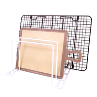 Zhaosheng Hardware - Organizador de utensilios de cocina de mesa con soporte para tabla de cortar y tapa de sartenes