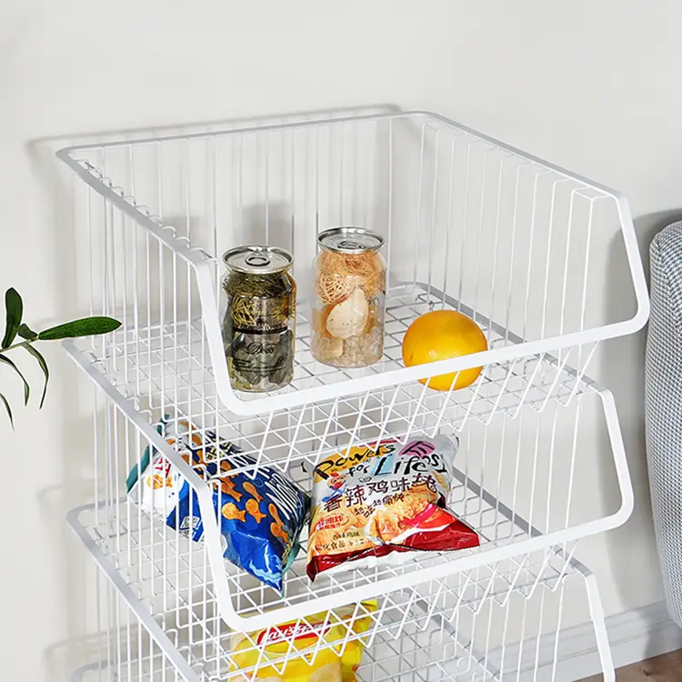 Zhaosheng Hardware - Cesta de almacenamiento de metal de 4 niveles para frutas y verduras