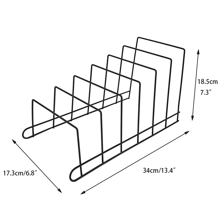 Zhaosheng Hardware - Soporte para tapa de olla, organizador de tapa de metal, estante de almacenamiento de cocina para platos, utensilios para hornear, soporte para tabla de cortar