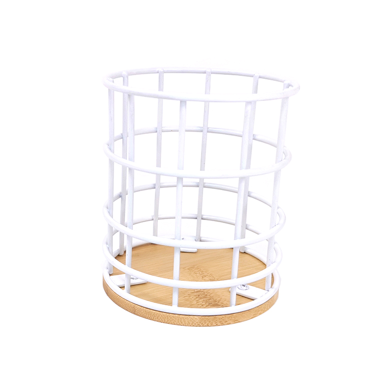 Zhaosheng Hardware - Portalápices personalizado para almacenamiento de lápices, soporte para bolígrafos con base de madera de bambú para oficina, organizador de escritorio