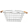 Zhaosheng Hardware - Almacenamiento de mesa de cesta de alambre pequeño decorativo con mango de madera