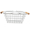 Zhaosheng Hardware - Almacenamiento de mesa de cesta de alambre pequeño decorativo con mango de madera