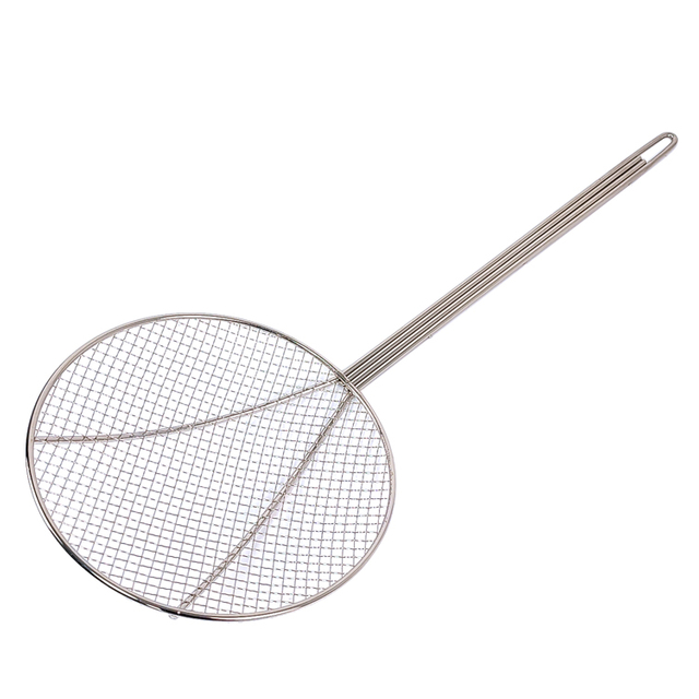 Zhaosheng Hardware - Skimmer de alambre redondo de 9 pulgadas, cuchara para freidora de cocina, skimmer de malla mediana niquelado para cocinar y freír