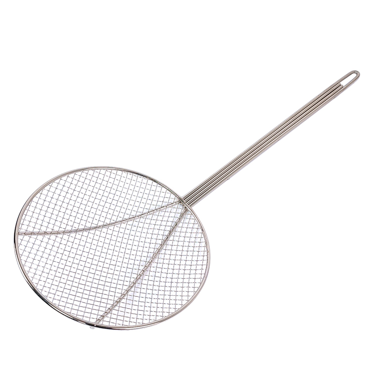 Zhaosheng Hardware - Skimmer de alambre redondo de 9 pulgadas, cuchara para freidora de cocina, skimmer de malla mediana niquelado para cocinar y freír