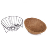 Zhaosheng Hardware - Cesta colgante para plantas al aire libre, color negro, con revestimiento redondo de fibra de coco, cesta colgante de coco