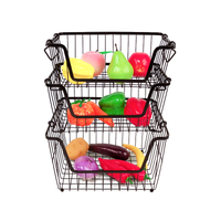 Cesta de almacenamiento apilable para cocina, cesta de frutas de alambre, hardware Zhaosheng