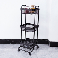 Carro utilitario de malla metálica de 3 niveles para almacenamiento de cocina y baño - Zhaosheng Hardware