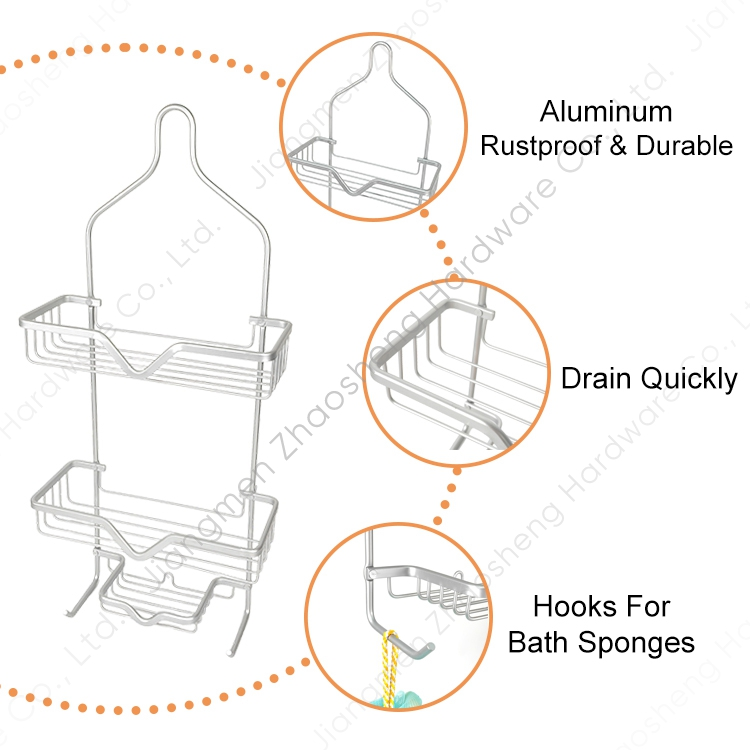 Zhaosheng Hardware - Organizador de almacenamiento de baño con carrito de ducha de aluminio