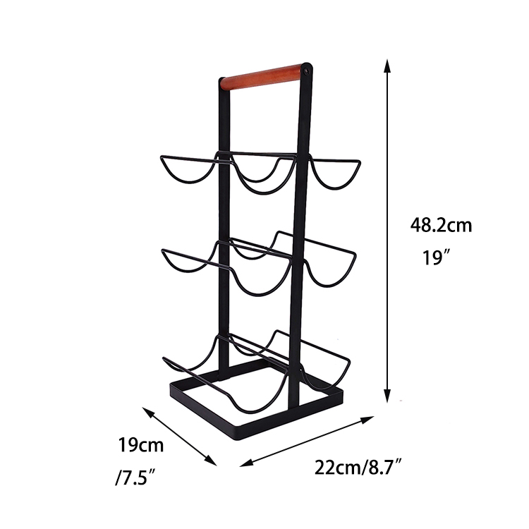 Zhaosheng Hardware - Estante de almacenamiento de botellas de vino de alambre de mesa, estante negro para platos de vino