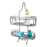 Zhaosheng - Estante para cesta de ducha sin perforación, estante de ducha de metal para baño montado en la pared
