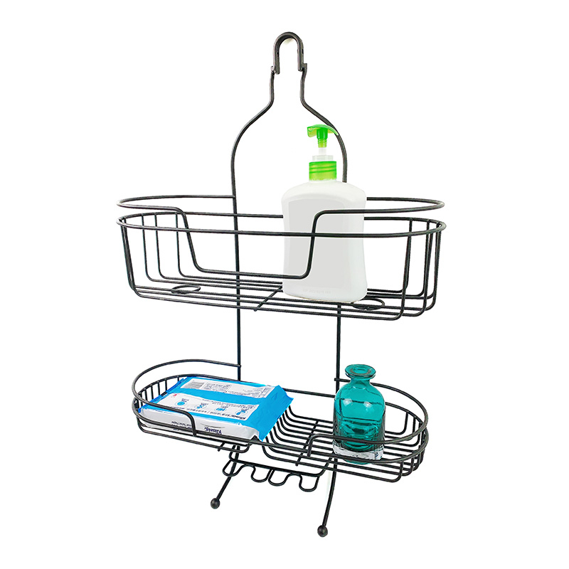 Zhaosheng - Estante para cesta de ducha sin perforación, estante de ducha de metal para baño montado en la pared