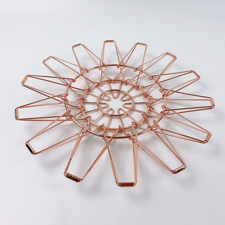 Zhaosheng Hardware - Cesta de alambre plegable para decoración de encimera de cocina, soporte plegable para cesta de frutas de metal