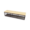 Zhaosheng Hardware - Accesorios modernos de madera para el hogar, tapa de bambú, cesta negra, organizador, cesta de alambre de almacenamiento