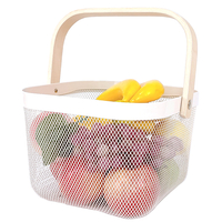 Zhaosheng Hardware - Cestas nórdicas de pan, alimentos, verduras, picnic, malla de alambre de metal, compras, frutas, regalo, cestas de almacenamiento