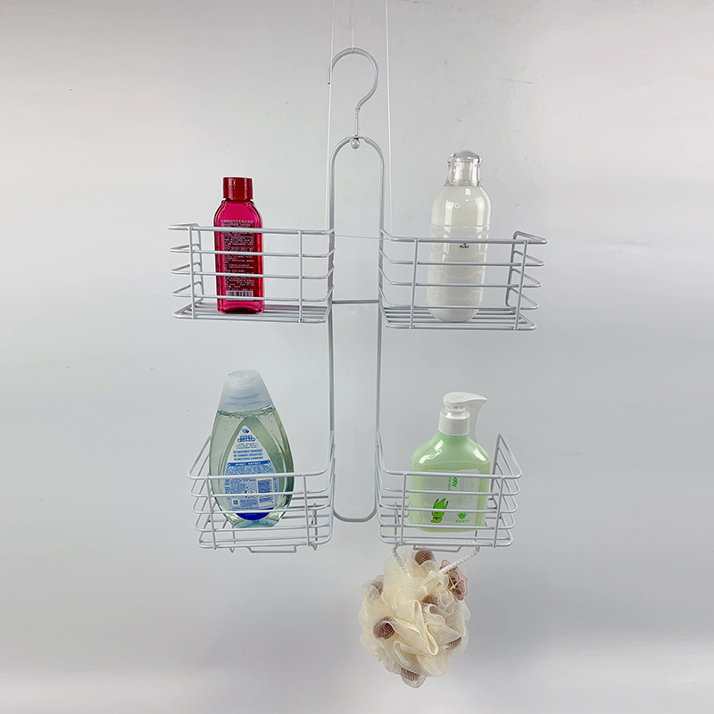 Zhaosheng - Estante de baño Blanco Organizador Champú Jabón Soporte Metal Alambre Ducha Caddy