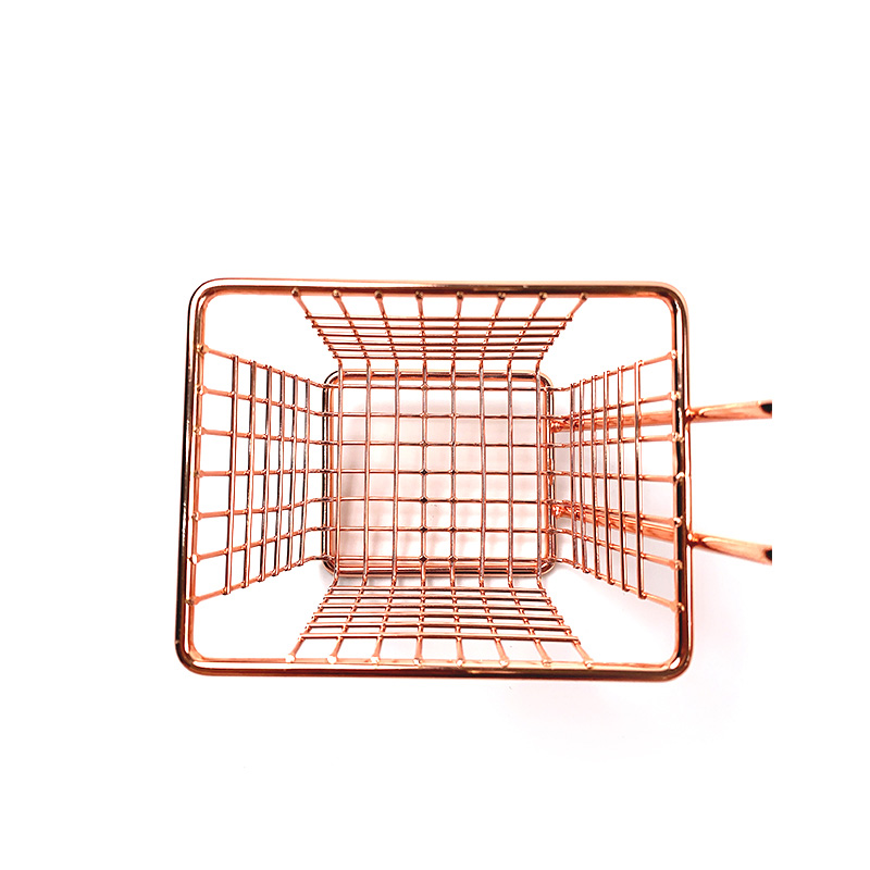 Zhaosheng Hardware - Cesta para freír patatas fritas, pequeña cesta para freír chapada en cobre