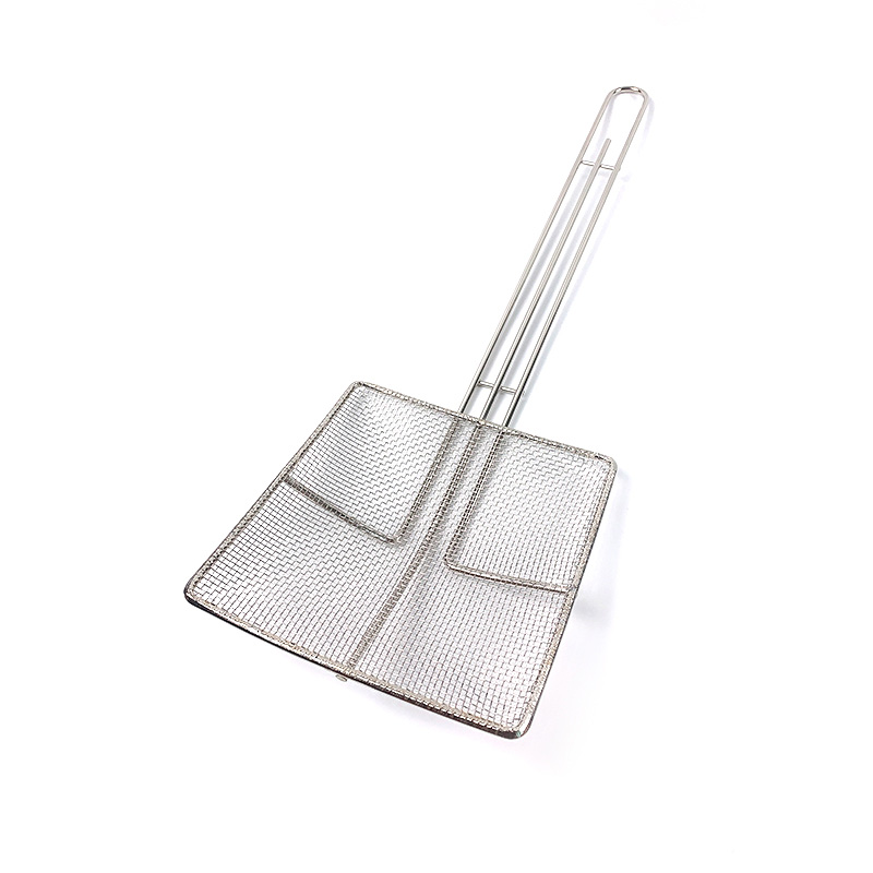 Zhaosheng Hardware - Skimmer cuadrado con colador de mango largo de malla metálica
