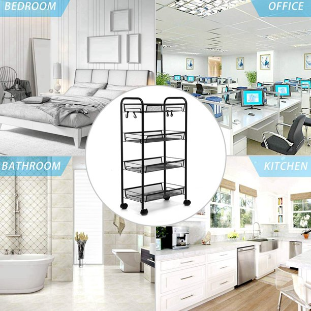 Zhaosheng Hardware - Organizador de carro utilitario de malla de almacenamiento para el hogar Estante de almacenamiento de cocina de 3 niveles