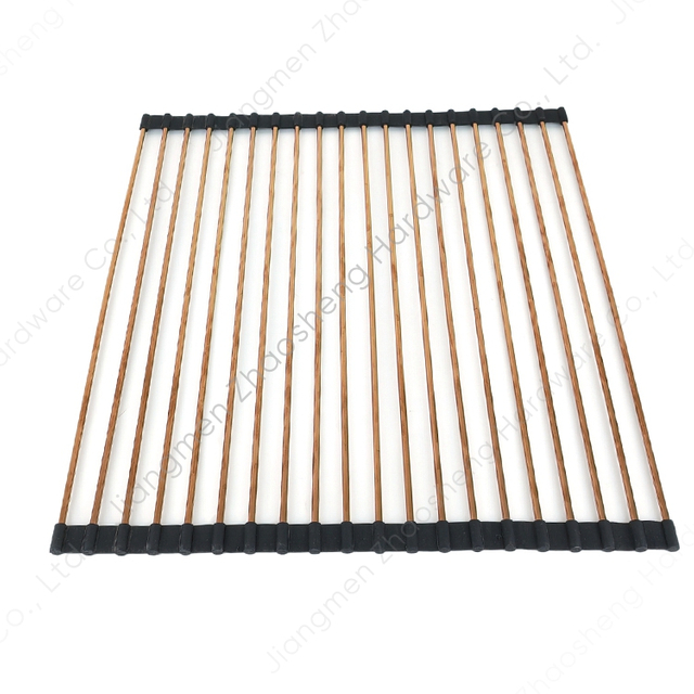 Escurridor de platos enrollable sobre el fregadero, estante plegable de acero inoxidable para fregadero