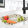Protector de fregadero de acero inoxidable 304 dorado con rejilla inferior para fregadero de cocina