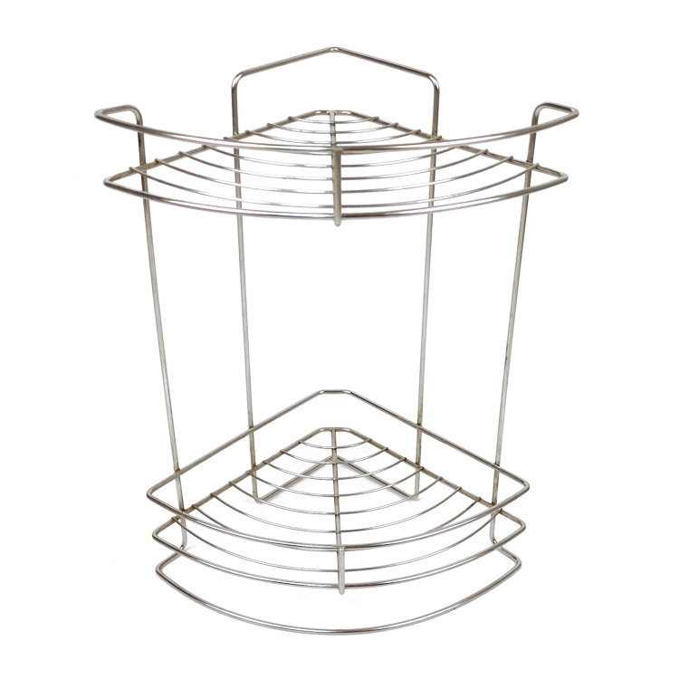 Zhaosheng - Organizador de champú de 2 capas, carrito de ducha de esquina, estante de baño de acero inoxidable