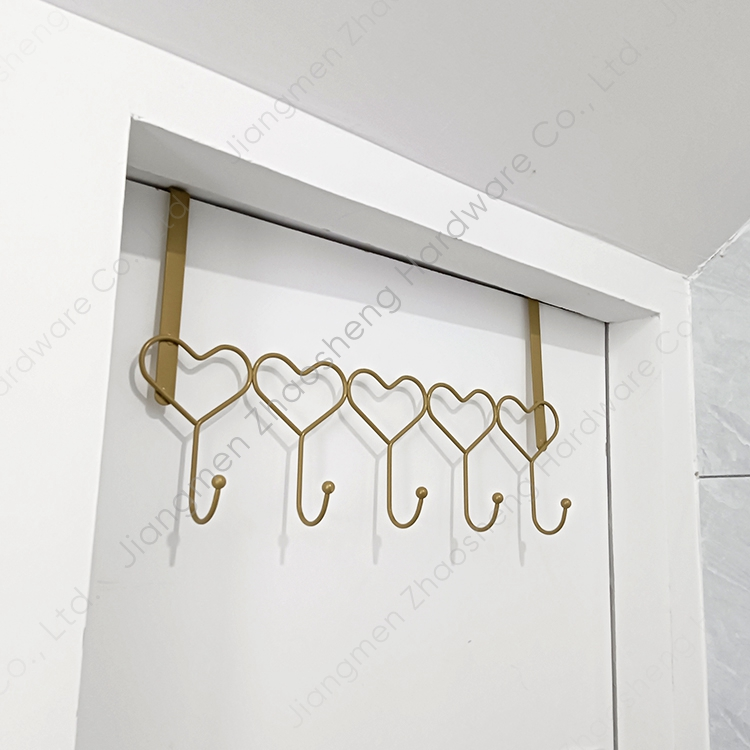 Zhaosheng Hardware - Alambre de metal en forma de corazón sobre la puerta Percha Recubrimiento en polvo dorado